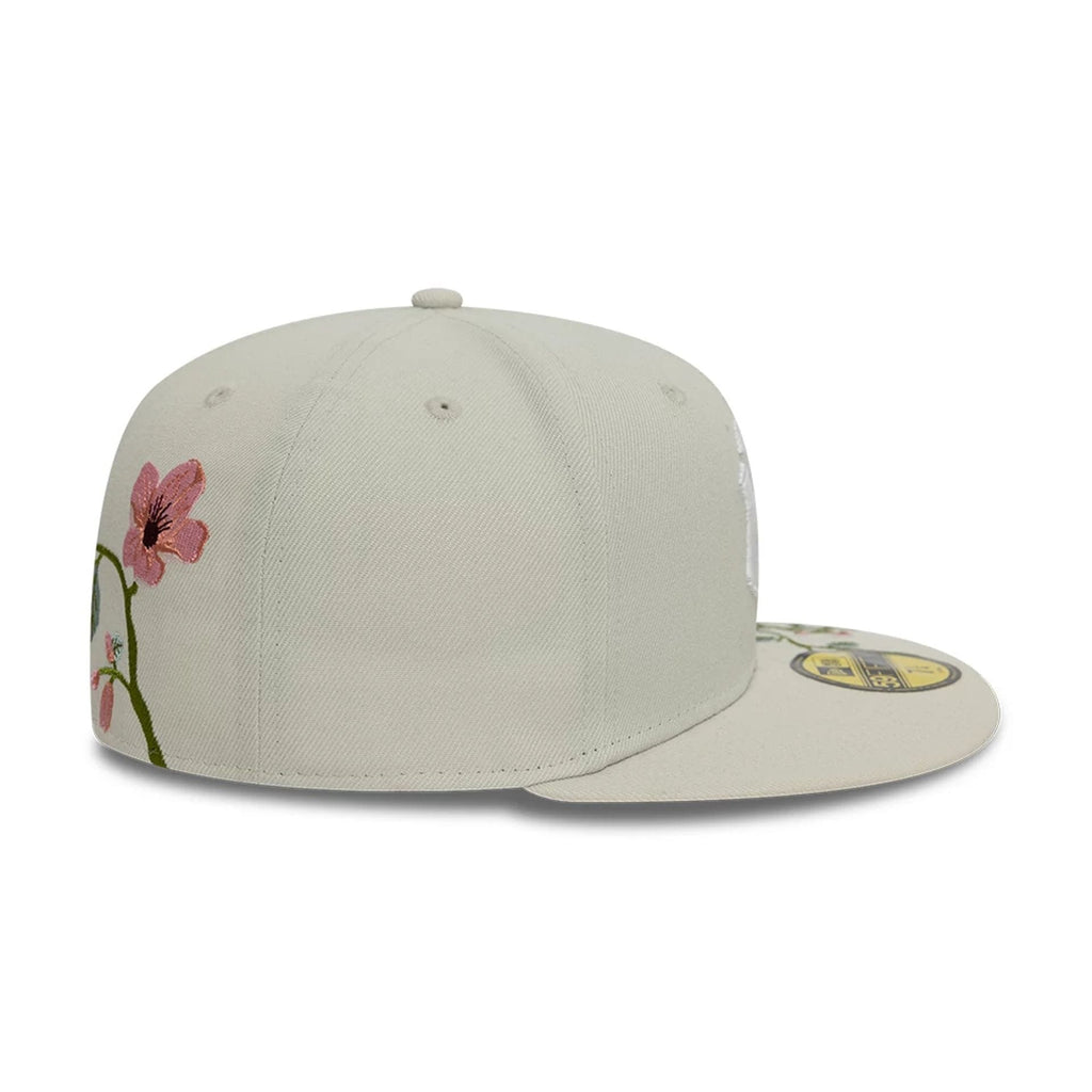 New York Yankees MLB Floral Light Beige 59FIFTY Fitted Cap