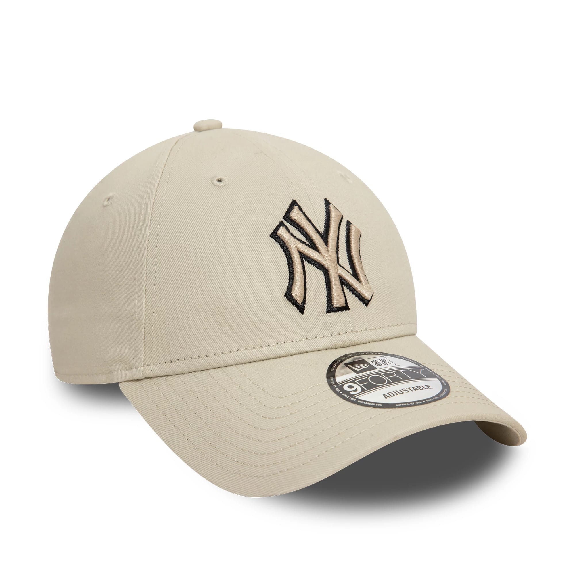 New York Yankees Team Outline Cream 9FORTY Adjustable Cap