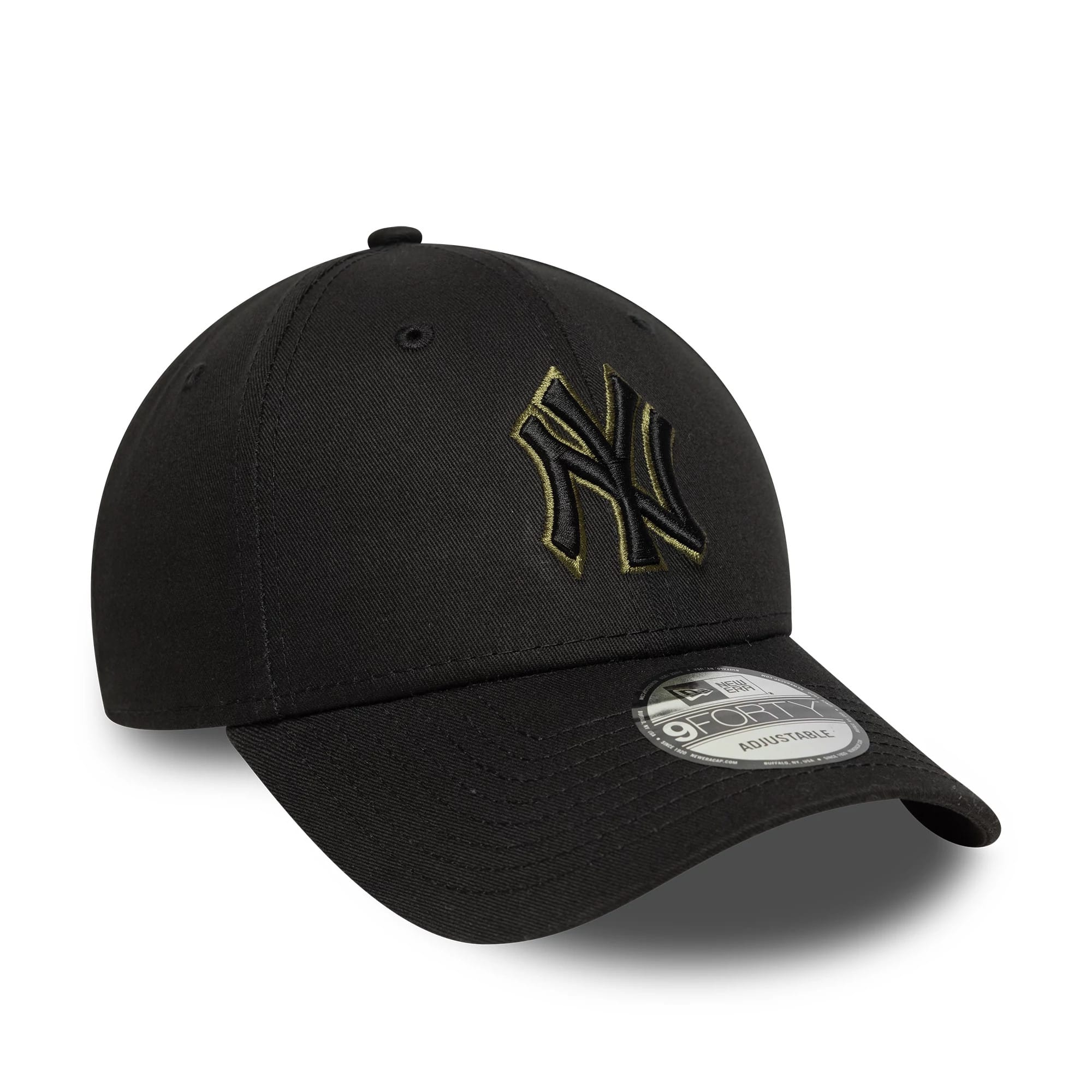 New York Yankees MLB Team Outline Black 9FORTY Adjustable Cap