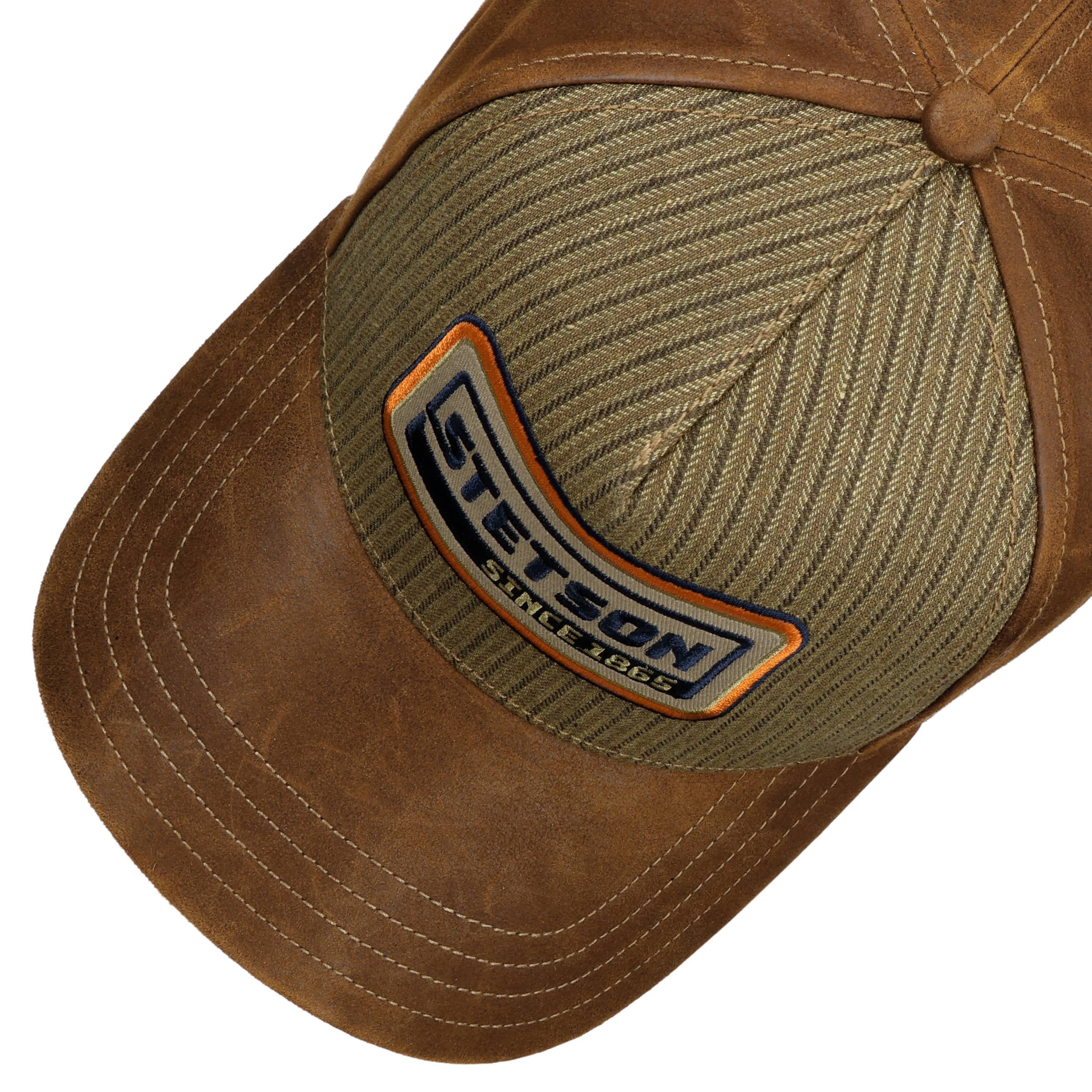 Retro Stripes Leather Cap