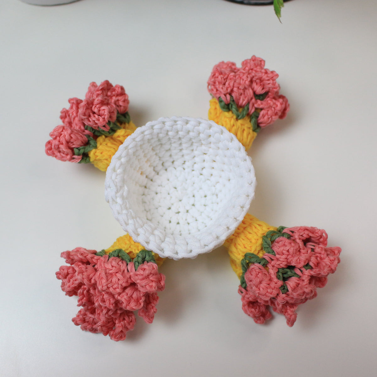 Crochet Flower Pot Coaster Set Written Pattern, crochet plant pot coaster set pattern, crochet pattern, crochet, Brunaticality
