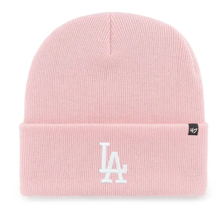 Los Angeles Dodgers Beanie Knit 47 Brand Fold Pink
